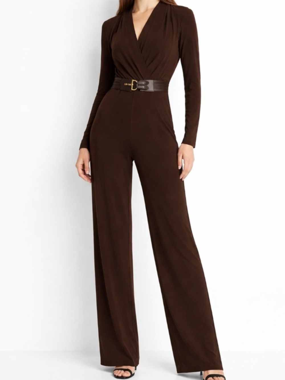 Lauren Ralph Lauren - Belted Surplice Jersey Jumpsuit